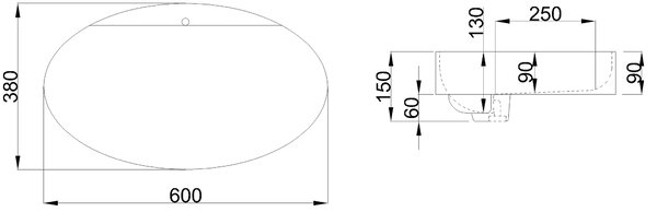 Invena Elara, umyvadlo na desku 600x380x165 mm, bílá lesklá, INV-CE-03-W60-Y Leták: https://cloud.invena.pl/s/nnXaZKg3crBrRkz/download?path=%2FPliki%20do%20strony%20www%2FCE-03-W60-Y/Inne/CE-03-W60-Y-ulotka-ENG…