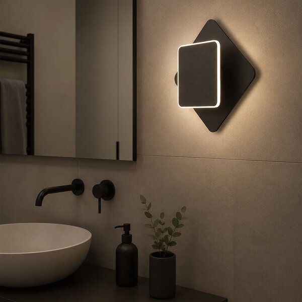 Toolight Rea, Nástěnné LED svítidlo LHJ123-W Černé, OSW-03277