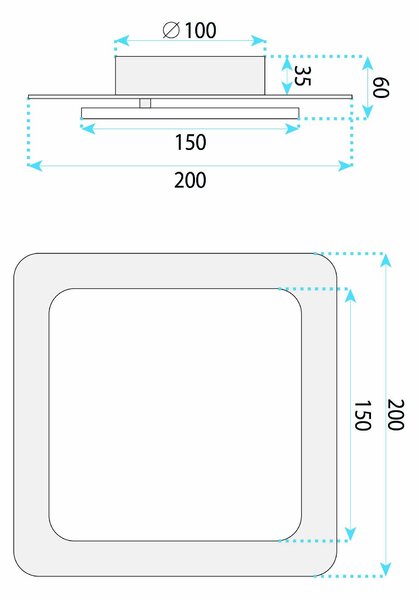 Toolight Rea, Nástěnné LED svítidlo LHJ123-W Černé, OSW-03277