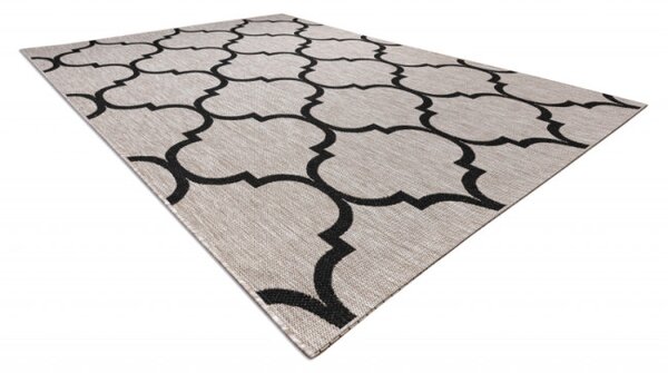 Koberec SIZAL FLOORLUX 20608 stříbrný / černý