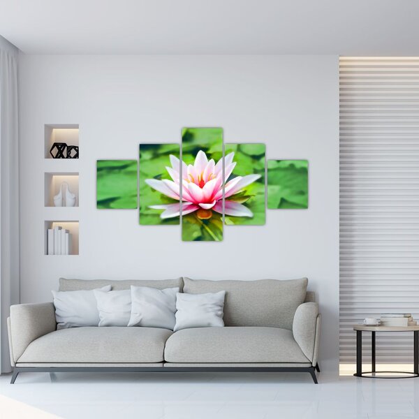 Obraz leknínu na hladině (125x70 cm)