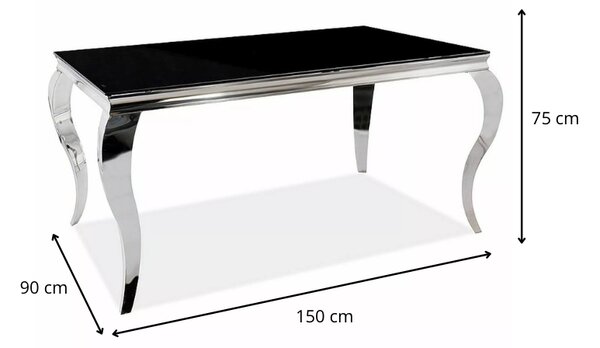 Signal Jídelní stůl Prince 150 cm černý/chrom