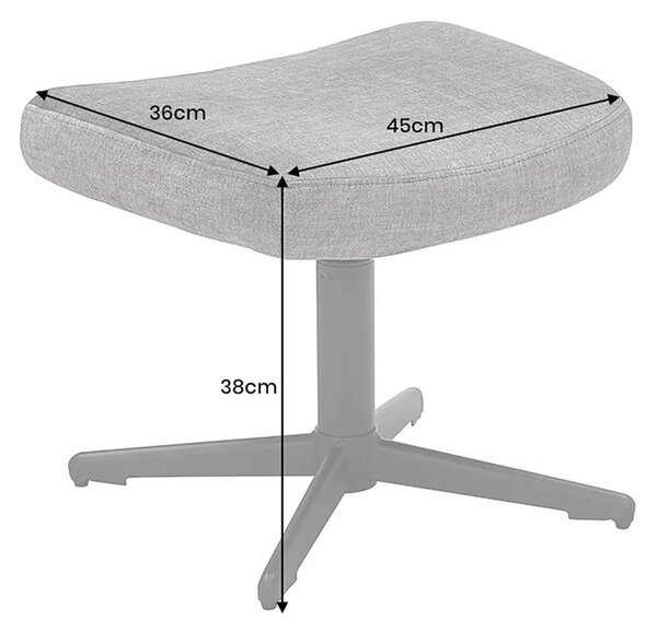 Designová moderní čalouněná otočná podnožka Krespa se sametovým potahem v hnědošedém odstínu taupe 45 cm