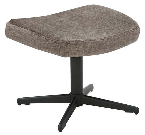 Designová moderní čalouněná otočná podnožka Krespa se sametovým potahem v hnědošedém odstínu taupe 45 cm