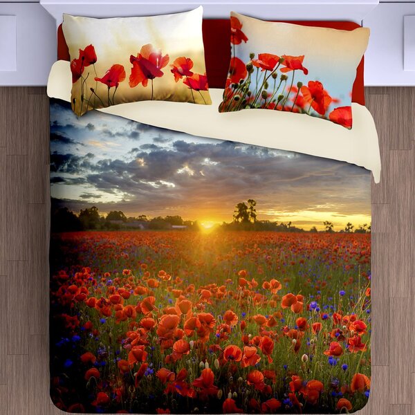 Gipetex Natural Dream 3D italské povlečení 100% bavlna Papaveri - 220x200 / 2x70x90 cm