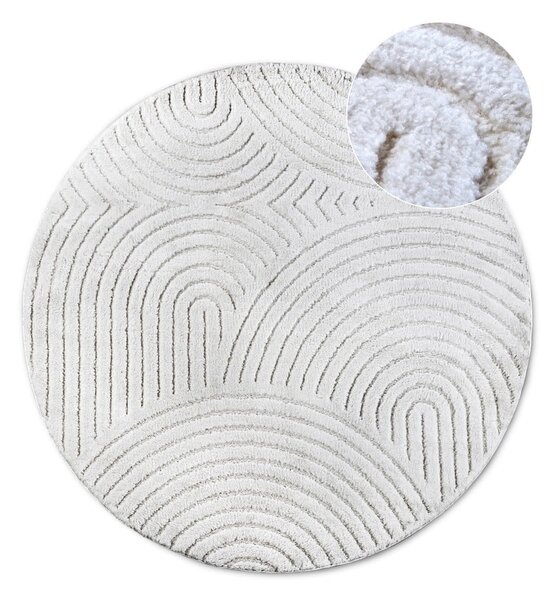 Bílý kulatý koberec ø 160 cm Panglao New York White – Elle Decoration