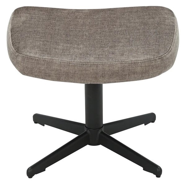 Designová moderní čalouněná otočná podnožka Krespa se sametovým potahem v hnědošedém odstínu taupe 45 cm