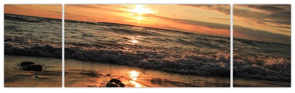 Obraz - Západ slunce do oceánu (170x50 cm)