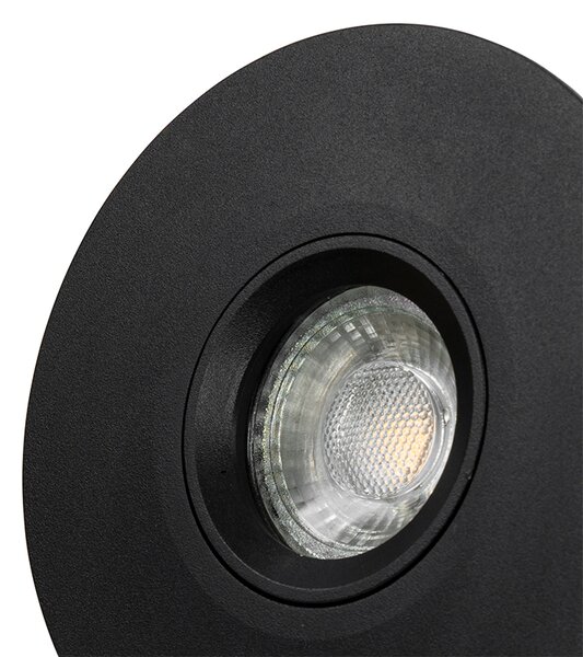 Sada 6 ks Moderní zapuštěné bodové černé 12 cm - Buco