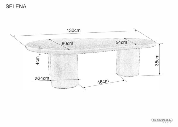 Signal Konferenční stolek Selena 130 cm světle šedý