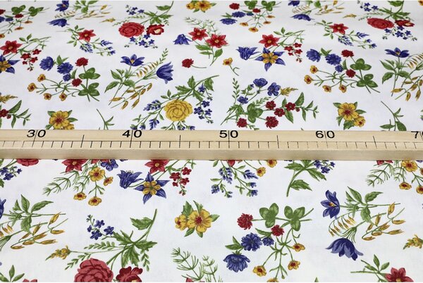 Dekorační látka Bavlna Luční květiny, š. 140 cm Barva Vícebarevná Rozměry Šířka 140 cm