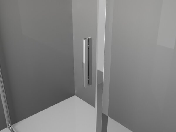 Mexen Exo sprchový kout pětiúhelníkový výklopný 80 x 80 cm, transparentní, chrom - 812-080-080-01-00