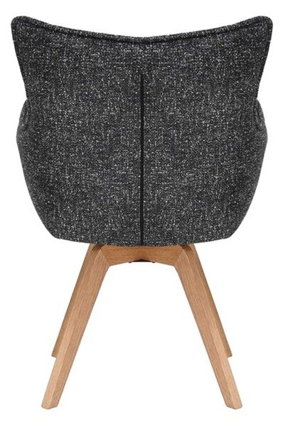 Designová moderní jídelní židle Krespa s otočným sedátkem s opěrkami a potahem v antracitovém šedém provedení 58 cm