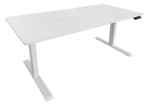 Moderní designový psací stůl Vancouver s výškově nastavitelnou melaminovou deskou v bílé barvě 140 cm