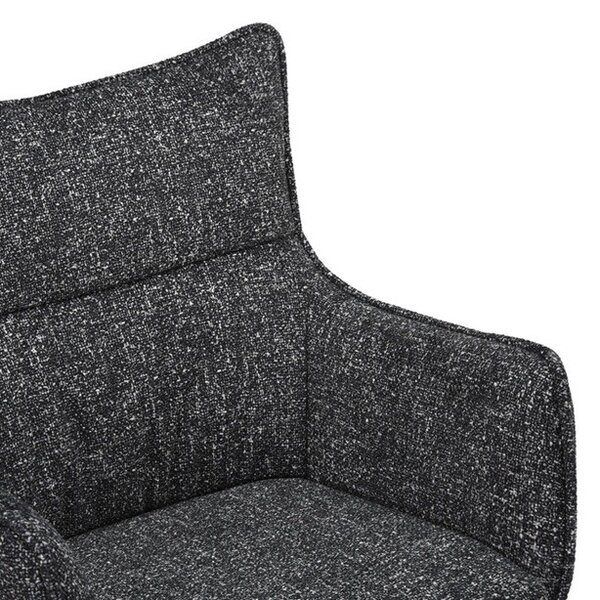 Designová moderní jídelní židle Krespa s otočným sedátkem s opěrkami a potahem v antracitovém šedém provedení 58 cm