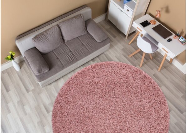 Koberec SOFFI kruh shaggy růžový