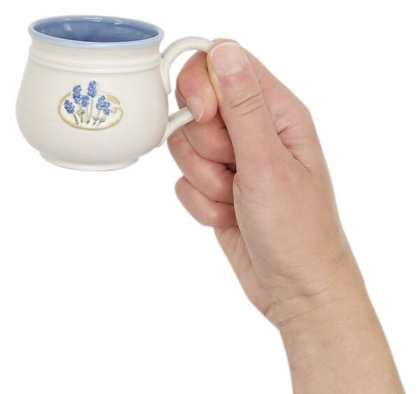 Keramický ristretto hrnek Ceralum Levandule, ruční výroba, autorský motiv levandule, 100 ml