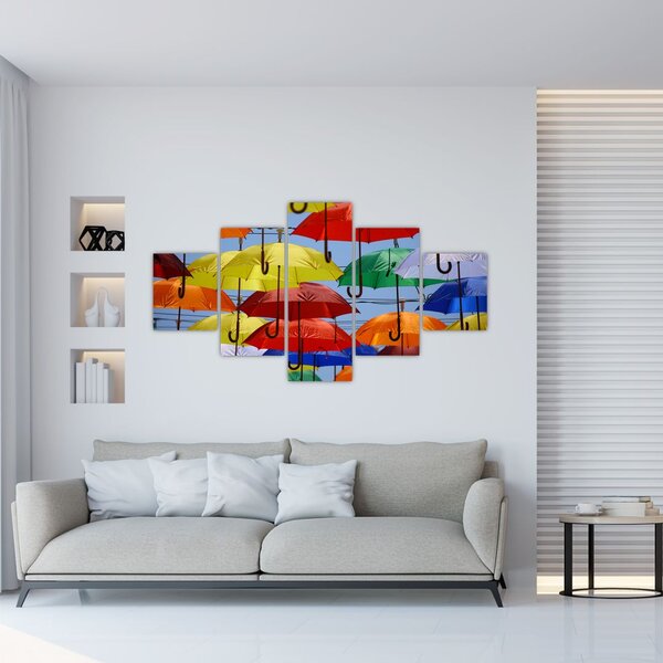 Obraz barevných deštníků (125x70 cm)