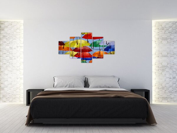 Obraz barevných deštníků (125x70 cm)