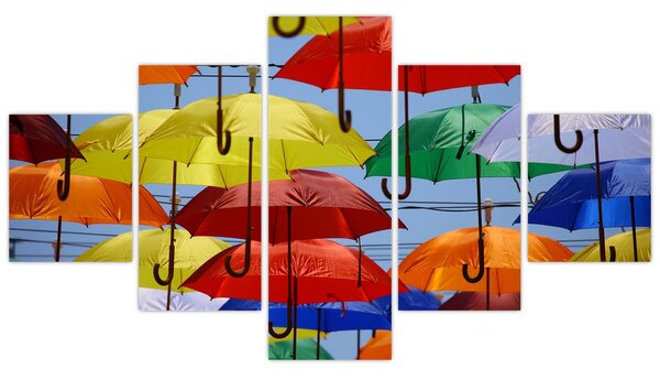 Obraz barevných deštníků (125x70 cm)