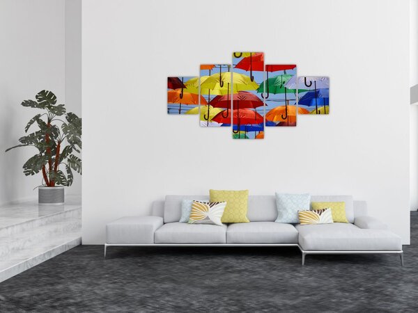 Obraz barevných deštníků (125x70 cm)
