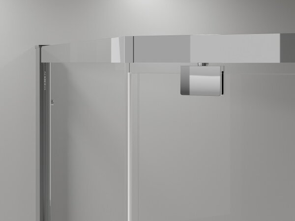 Mexen Exo sprchový kout pětiúhelníkový výklopný 80 x 80 cm, transparentní, chrom - 812-080-080-01-00