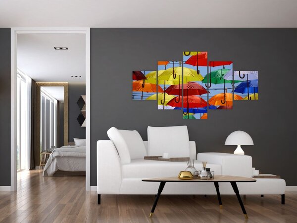 Obraz barevných deštníků (125x70 cm)