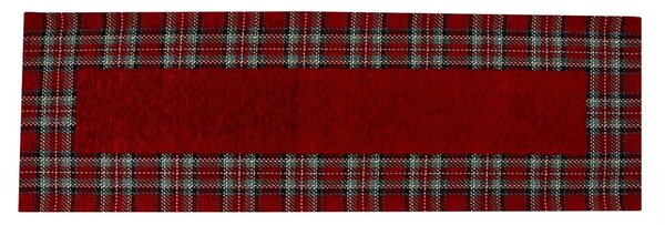 Vánoční gobelínový běhoun na stůl Tartan bordó Chenille IT025 Barva Bordó Rozměry 40x130 cm