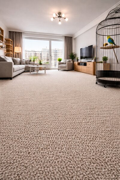 Timzo, Metrážový koberec Avila 9455, na míru, šíře 4m,5m, hnědá, filc, ložnice