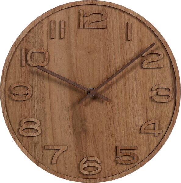 Dřevěné designové hodiny hnědé MPM 3D Wood - E01.3943