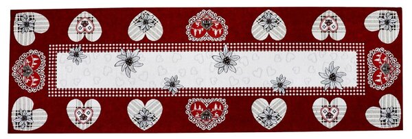 Gobelínový běhoun na stůl Chenille IT026 Barva Rudá Rozměry 40x130 cm