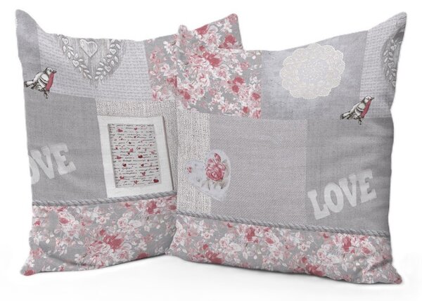 Povlak na polštář Romantic shabby rudý 40x40 cm Made in Italy Barva Rudá Rozměry 40x40 cm