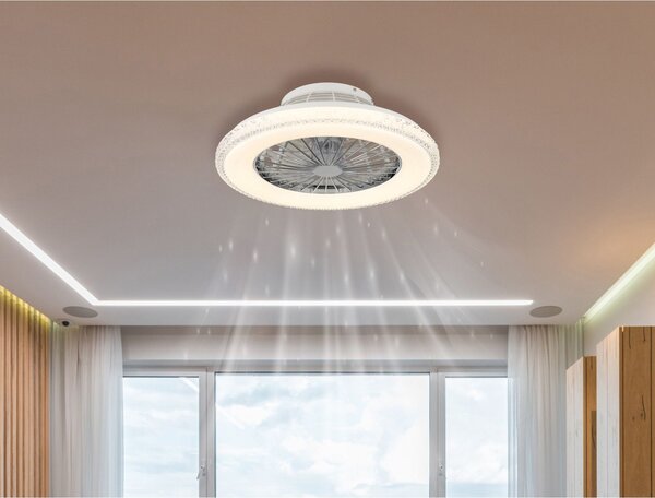 Globo Lighting Corusso stropní ventilátor se světlem 1x40 W bílá-chrom 03654