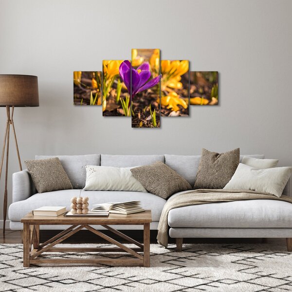 Obraz fialové květiny (125x70 cm)