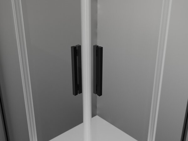 Mexen Exo čtvercový sprchový kout s otevíracími dveřmi 70 x 70 cm, transparentní, černý - 8110-070-070-70-00