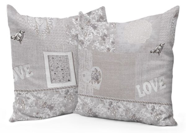 Povlak na polštář Romantic shabby béžový 40x40 cm Made in Italy Barva Béžová Rozměry 40x40 cm