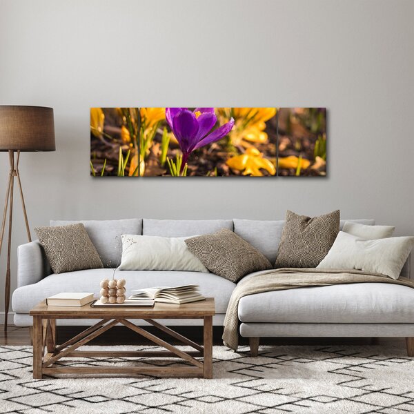 Obraz fialové květiny (170x50 cm)