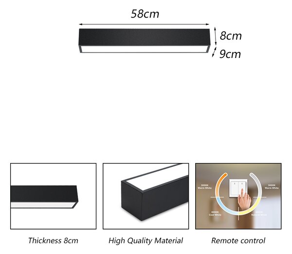 Immax NEO LITE LUNGO Smart strop svítidlo ČERNÉ 58cm 20W 1520lm Tuya WiFi BEACON