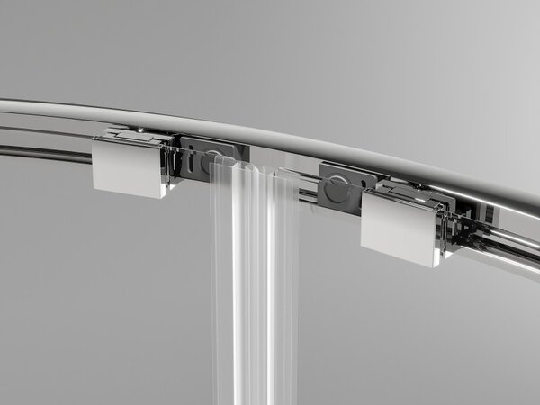 Mexen Exo sprchový kout asymetrický půlkruhový posuvný 90 x 80 cm, transparentní, chrom - 8132-090-080-01-00