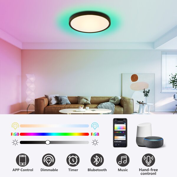 Immax NEO LITE TUDO Smart stropní svítidlo RGB podsvícení 60cm 65W Tuya WiFi Beacon černá