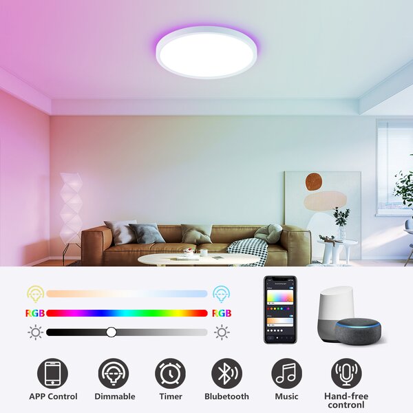 Immax NEO LITE TUDO Smart stropní svítidlo RGB podsvícení 60cm 65W Tuya WiFi Beacon bílá