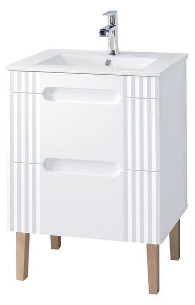 Comad Koupelnová skříňka Fiji Lava se zápustným umyvadlem 60 cm bílá/dub coast evoke