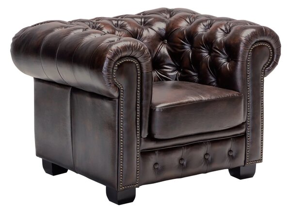 SOB Nábytek - Sedací souprava kůže Chesterfield hnědá - F0A00000229W