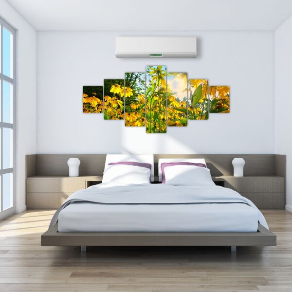 Obraz žlutých květin (210x100 cm)
