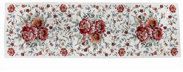Gobelínový běhoun na stůl Červené květiny Chenille IT112 Barva Vícebarevná Rozměry 40x130 cm