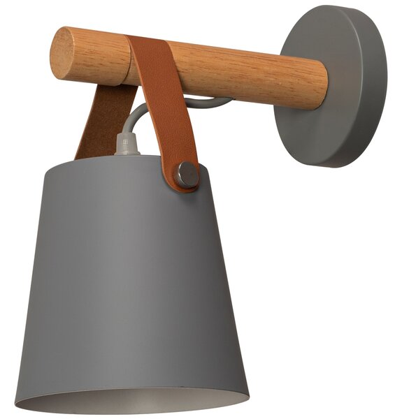 Toolight - Kovová nástěnná lampa na pásku APP468-1W, šedá, OSW-00903