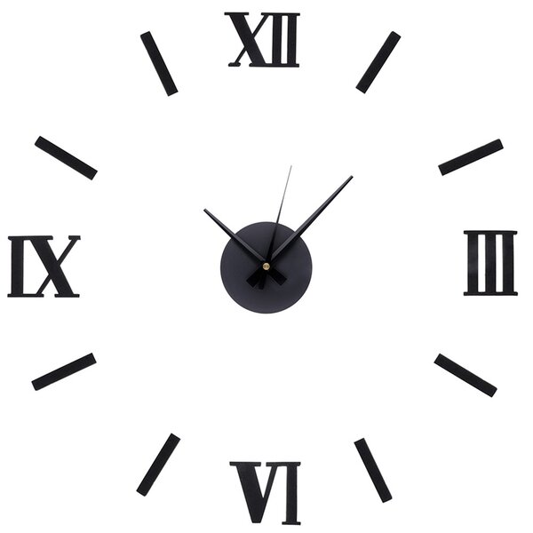 MPM Černé nalepovací nástěnné hodiny s římskými číslicemi MPM E01.3511