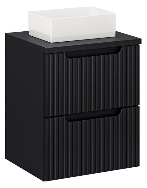 Comad Závěsná skříňka Nova Black Gaja I s deskou a umyvadlem 50 cm černá