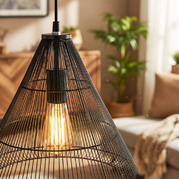 Toolight - Stropní svítidlo černý diamant 1xE27 LH2065, černá, OSW-00465