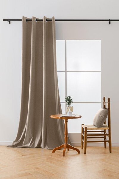Béžový zatemňovací závěs VELVET 140x270 cm Zavěšení: Řasící páska